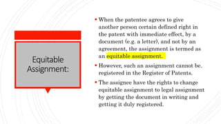 equitable assignment in patent