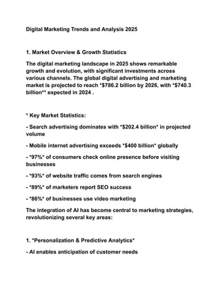 Digital Marketing Trends and Analysis 2025 | PDF
