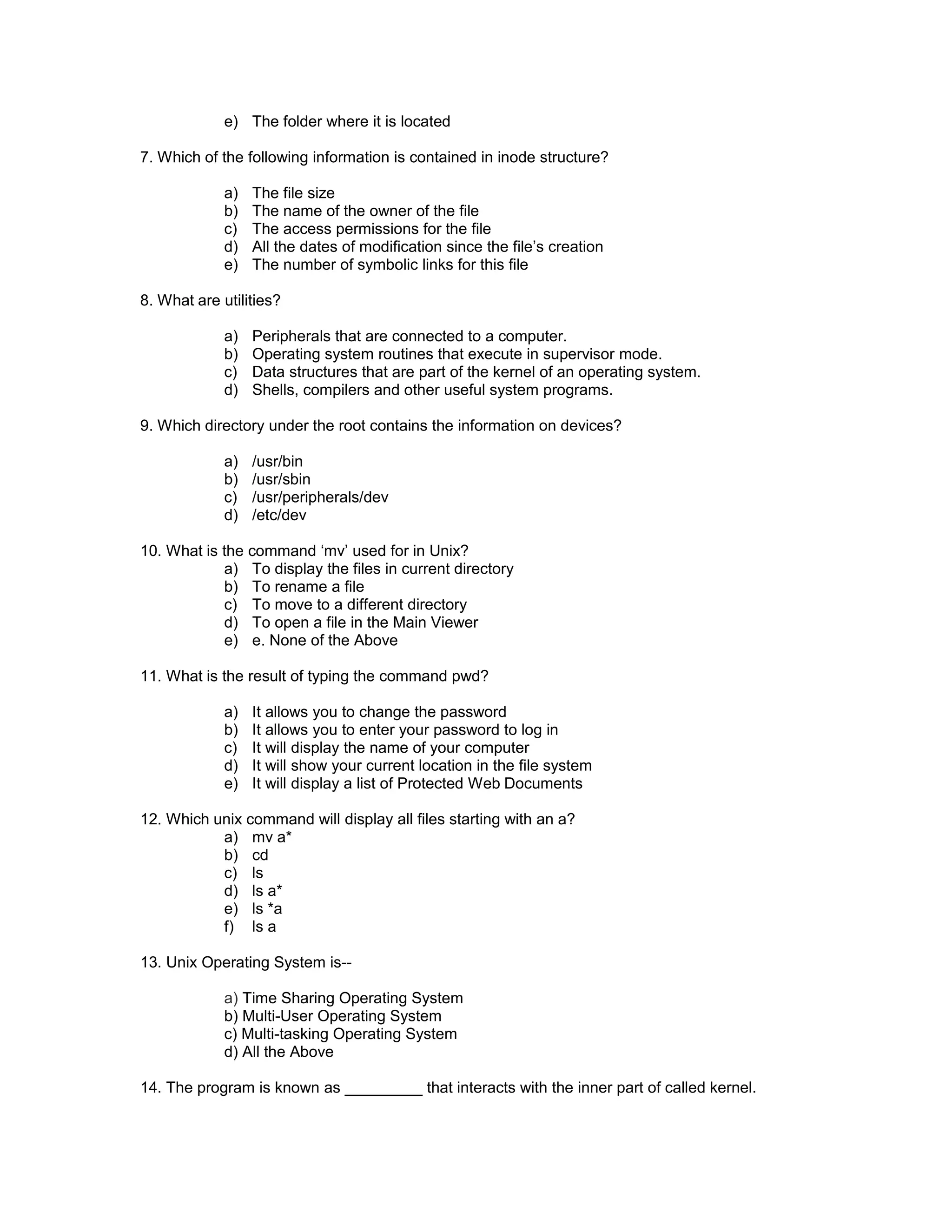 Assignment unix & shell programming | PDF
