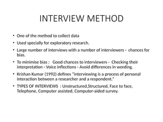 Comparative study between Interview and Questionnaire method | PPTX