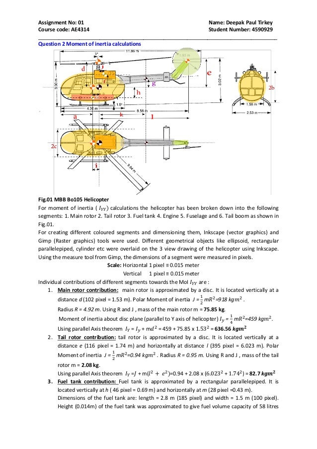 Helicopter moment of inertia