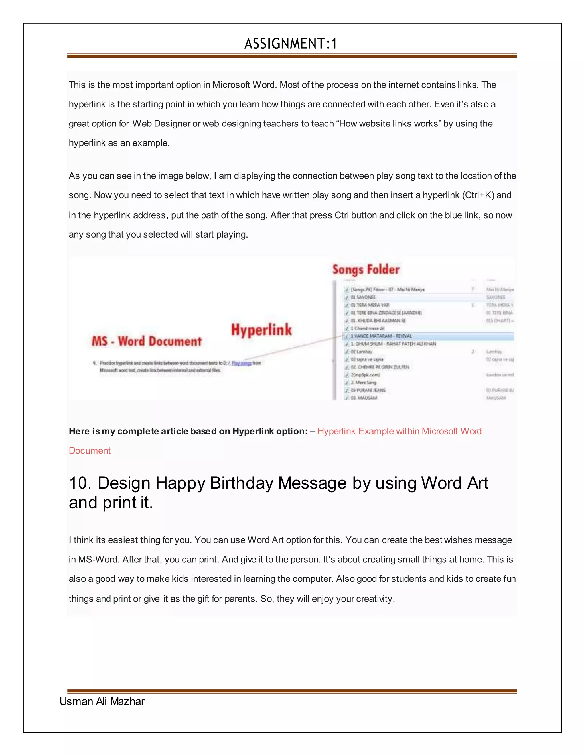 Assignment # 02 | DOCX