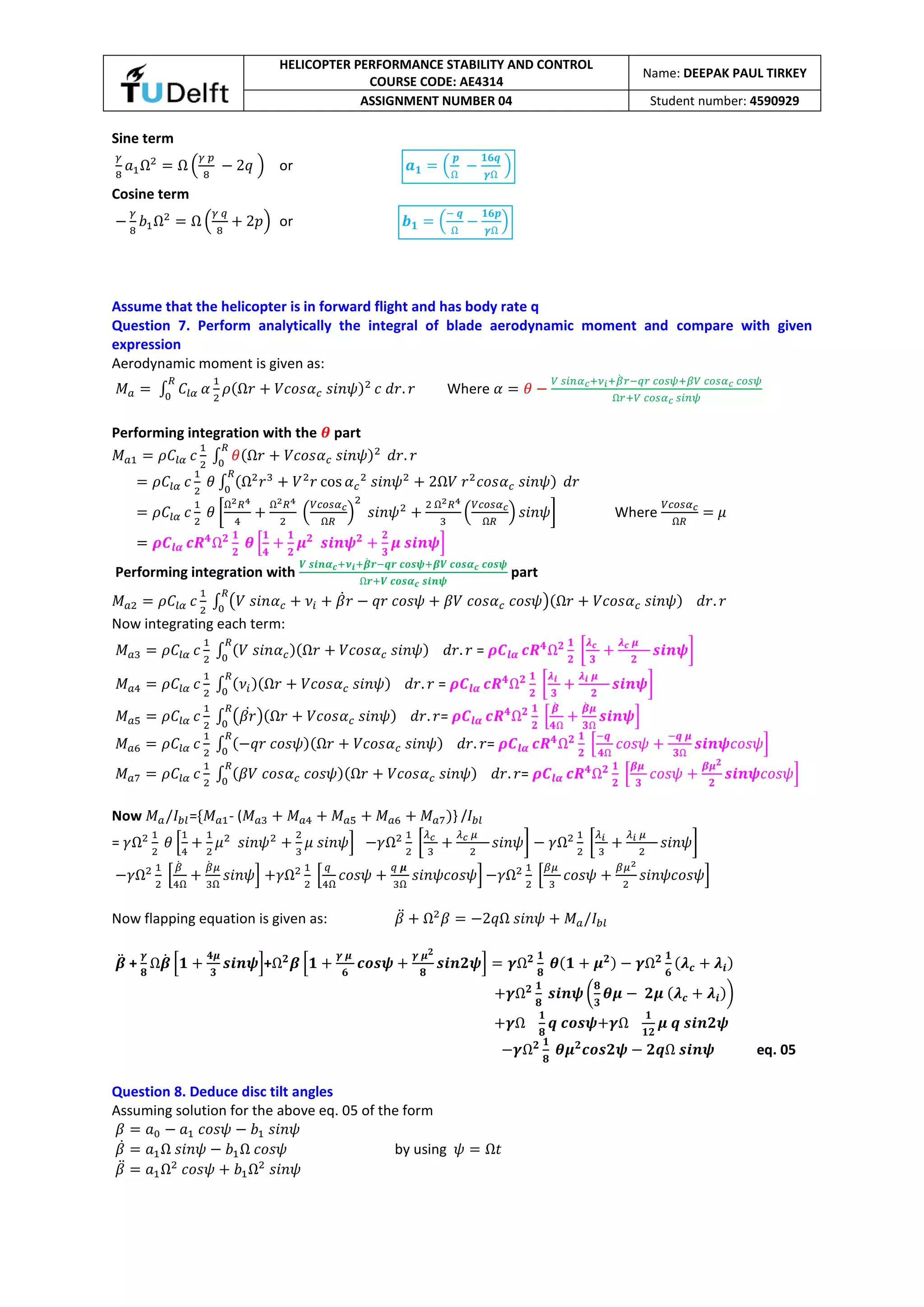 Helicopter rotor dynamics | PDF