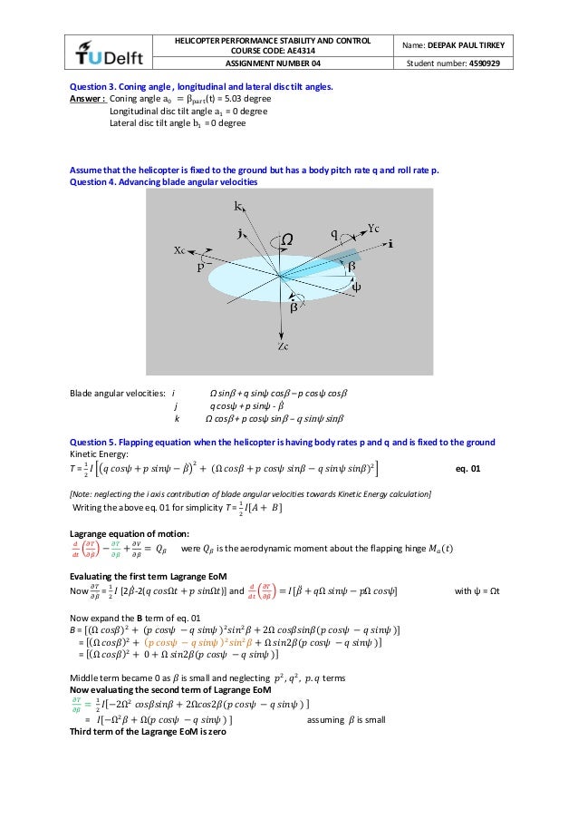 Helicopter rotor dynamics
