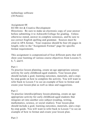 Assignment 04EC380 Art & Creative DevelopmentDirections Be s.docx