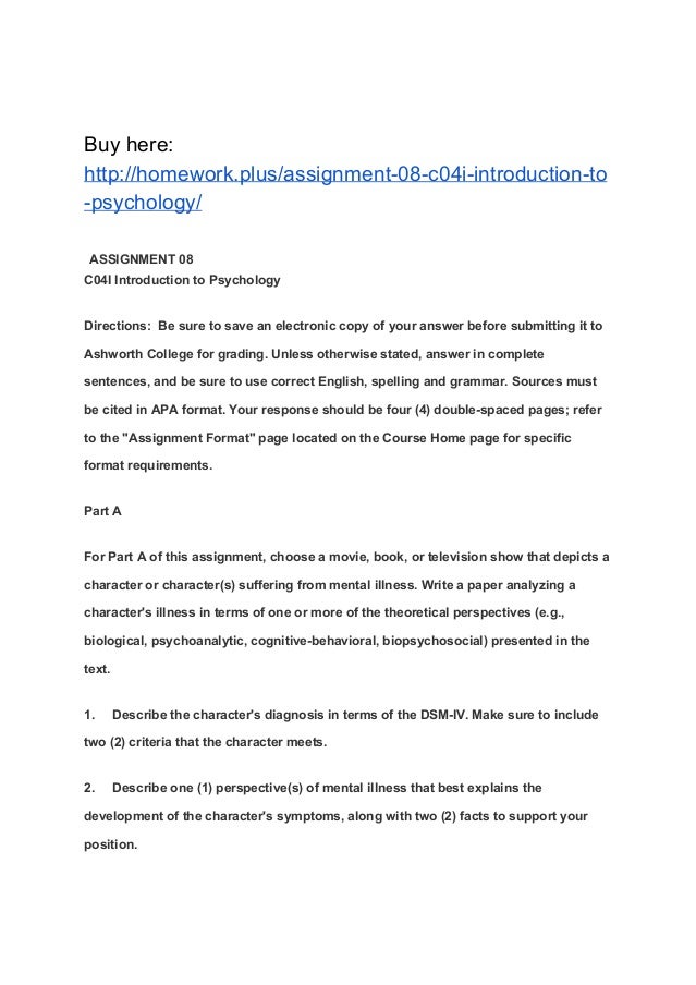 Help with psychology homework answers