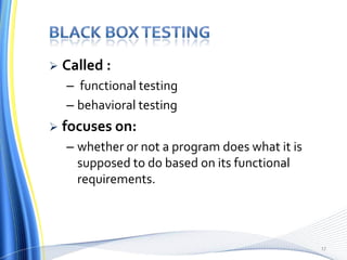 Black & White Box testing | PPTX