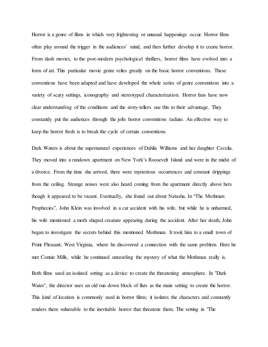 Horror movie review essay picture