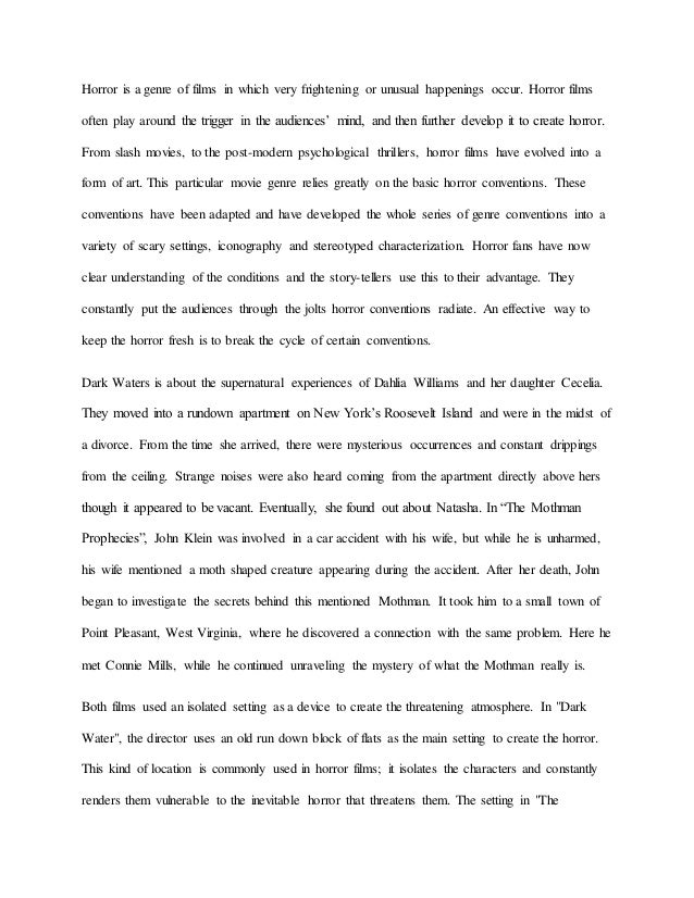Essay on horror movies