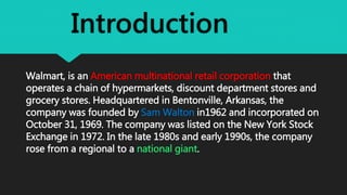 Walmart Introduction Walmart Case Study kotler | PPTX