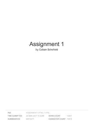 Assignment 1
by Cobain Schofield
FILE
TIME SUBMITTED 20-MAR-2017 10:32AM
SUBMISSION ID 68972077
WORD COUNT 13847
CHARACTER COUNT 79978
ASSIGNMENT1.HTML (1.37M)
 