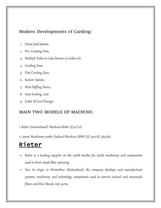 modern developments in the field of carding the advancements in carding machine 5 320
