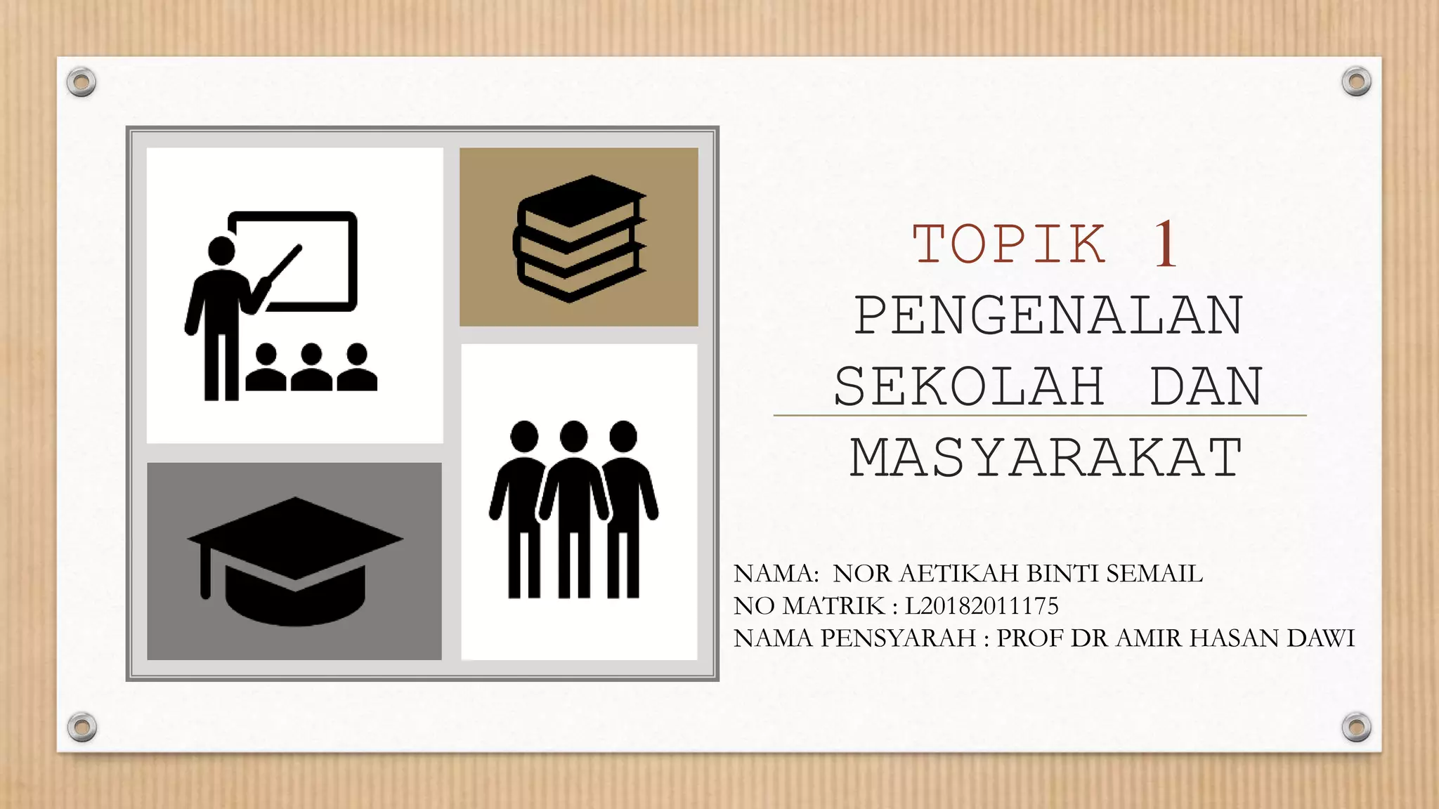 topik 1 pengenalan sekolah dan masyarakat | PPT