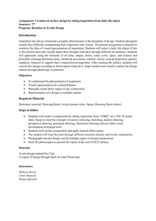 Quick Assignment Textile Design | PDF