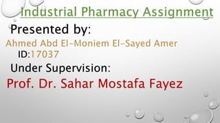 Presented by:
ID:
Under Supervision:
Prof. Dr. Sahar Mostafa Fayez
 