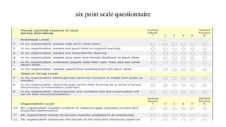six point scale questionnaire
 