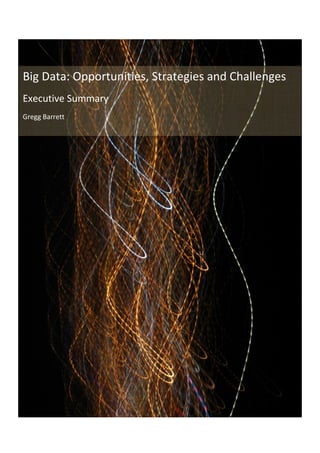Big Data: Opportunities, Strategies and Challenges
Executive Summary
Gregg Barrett
 