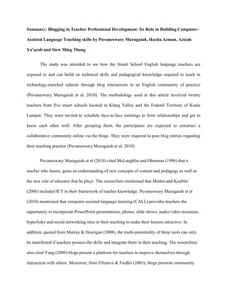 Assignment 1   summary & review