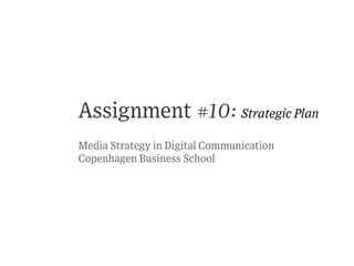 Assignment #10: Strategic Plan | PDF