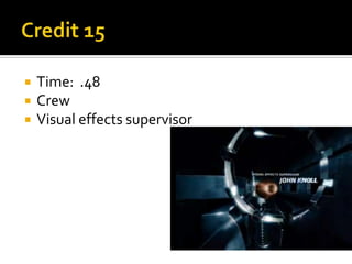    Time: .48
   Crew
   Visual effects supervisor
 