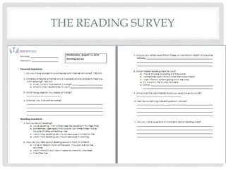 THE READING SURVEY 
 