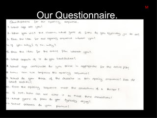 M

Our Questionnaire.
 
