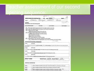 Teacher assessment of our second
opening sequence:
 