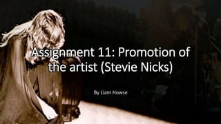 Assignment 11: Promotion of
the artist (Stevie Nicks)
By Liam Howse
 