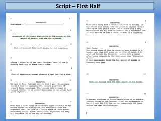 Script – First Half
 