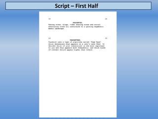 Script – First Half
 