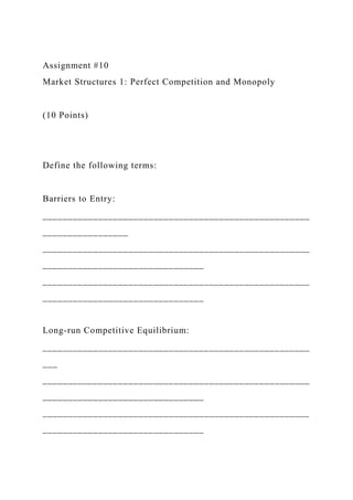 Assignment #12 Market Structures 2 Monopolistic Competition.docx