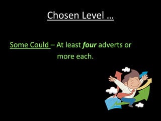 Chosen Level …

Some Could – At least four adverts or
             more each.
 