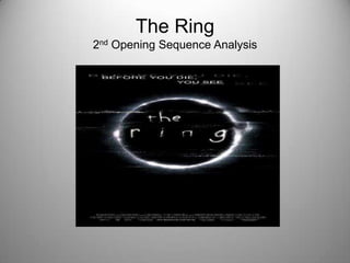 The Ring
2nd Opening Sequence Analysis
 