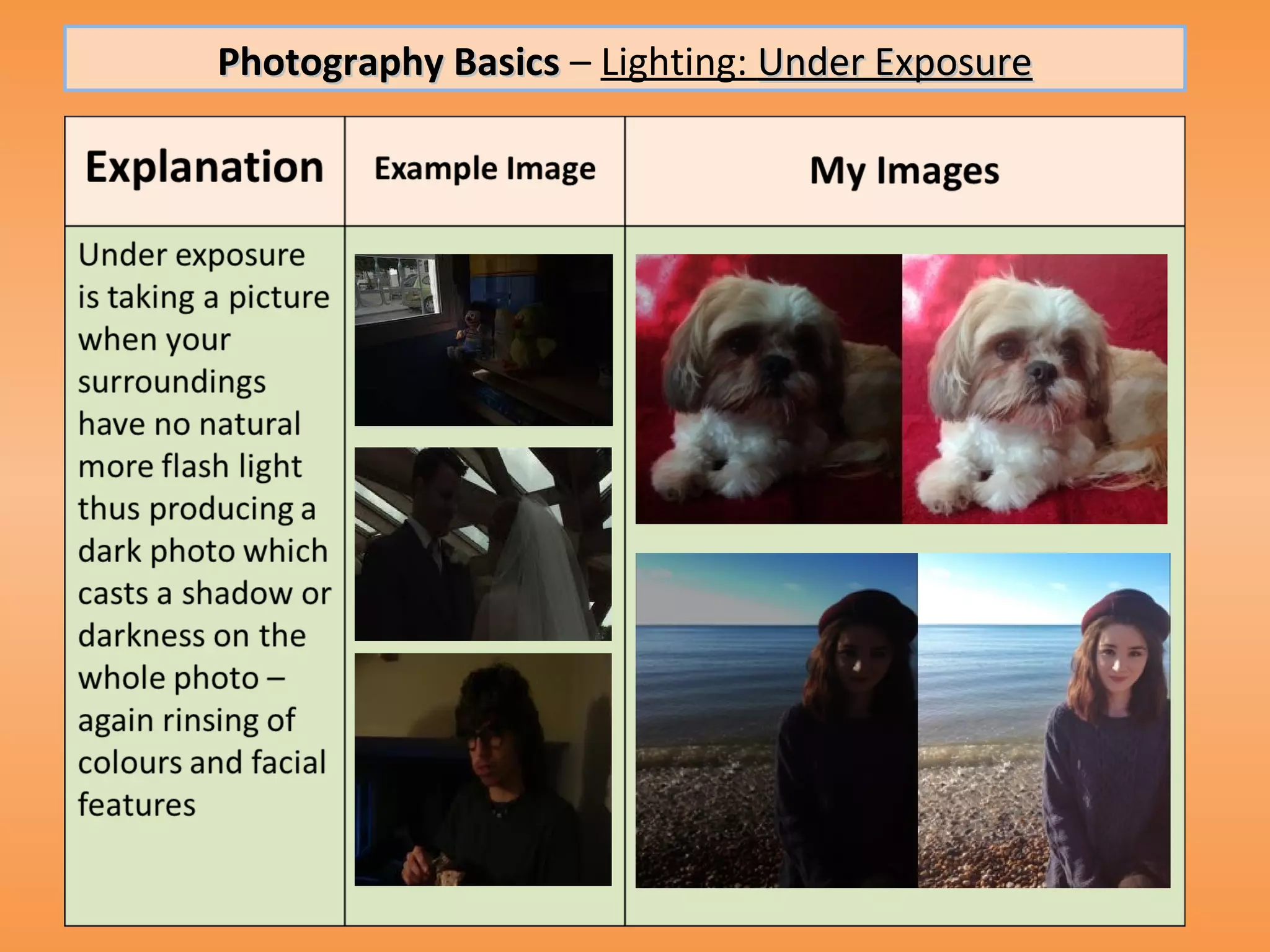 Photography Basics – Lighting: Under Exposure
 