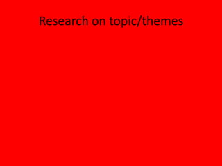 Research on topic/themes
 