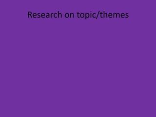 Research on topic/themes
 