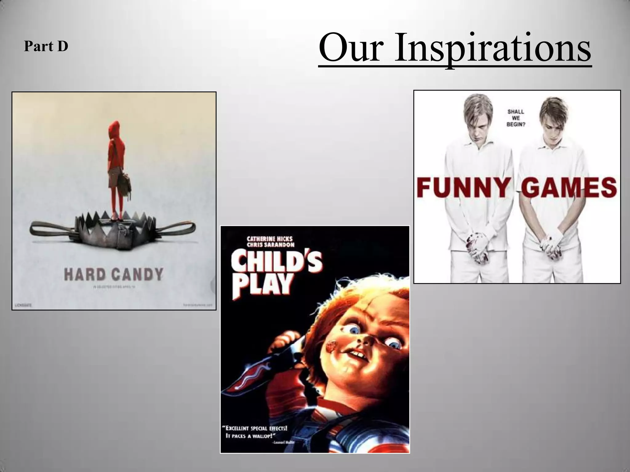 Part D
         Our Inspirations
 