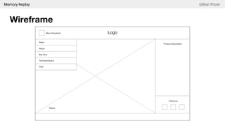 Memory Replay Gillian Pitzer
Wireframe
 