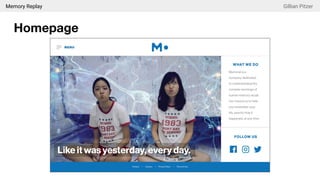 Memory Replay Gillian Pitzer
Homepage
 