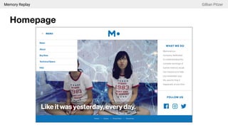 Memory Replay Gillian Pitzer
Homepage
 