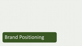 Brand Positioning
 