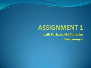 Laili Farhana Md Ibharim
P20112001937

1

 