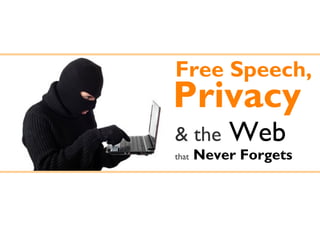 Free Speech,
Privacy
& the      Web
that   Never Forgets
 