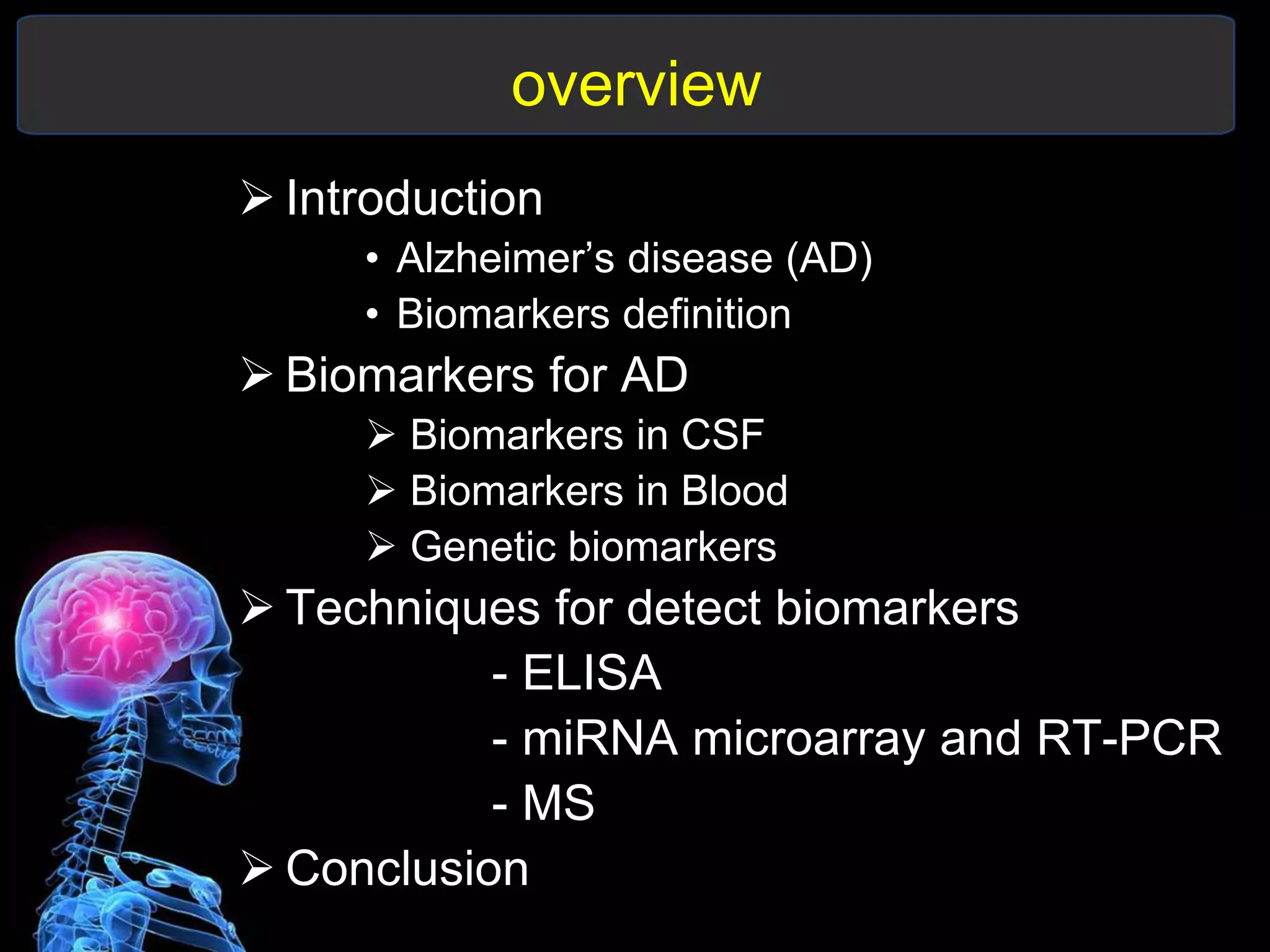 Biomarker Diagnosis for Alzheimer's Disease | PDF
