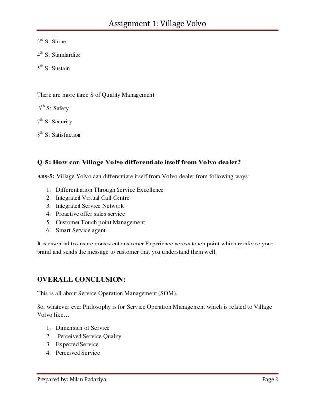 village volvo case study solution