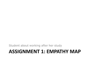 ASSIGNMENT 1: EMPATHY MAP
Student about working after her study
 