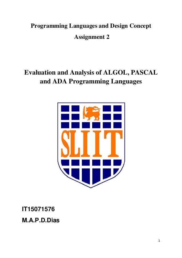Data Structures of Pascal Algol 68 Pl//1 and Ada