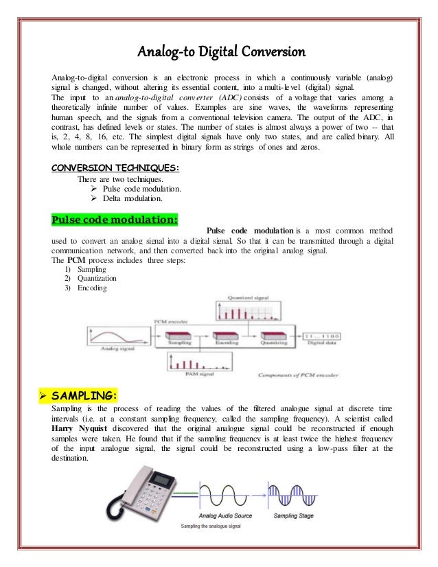 Analogto Digital Conversion
