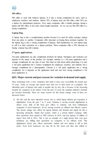 Substitutes and complementary Products for Dell Laptop Computer | DOCX