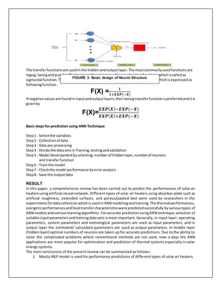 solar air heater Using ANN